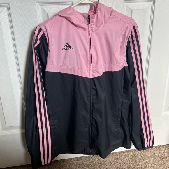 Adidas Women’s Pink and Black Raincoat - Picture 1 of 6